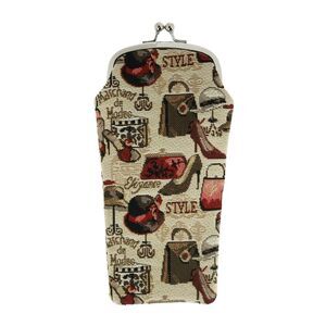 CTM Women's Boutique Print Tapestry Glasses Case